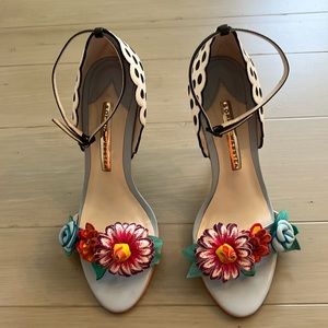 Sophia Webster Multicolor Leather Lilico Flower Embellished Ankle Strap